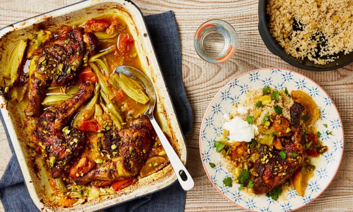 La recette de Thomasina Miers pour le plat de poulet au four marocain 