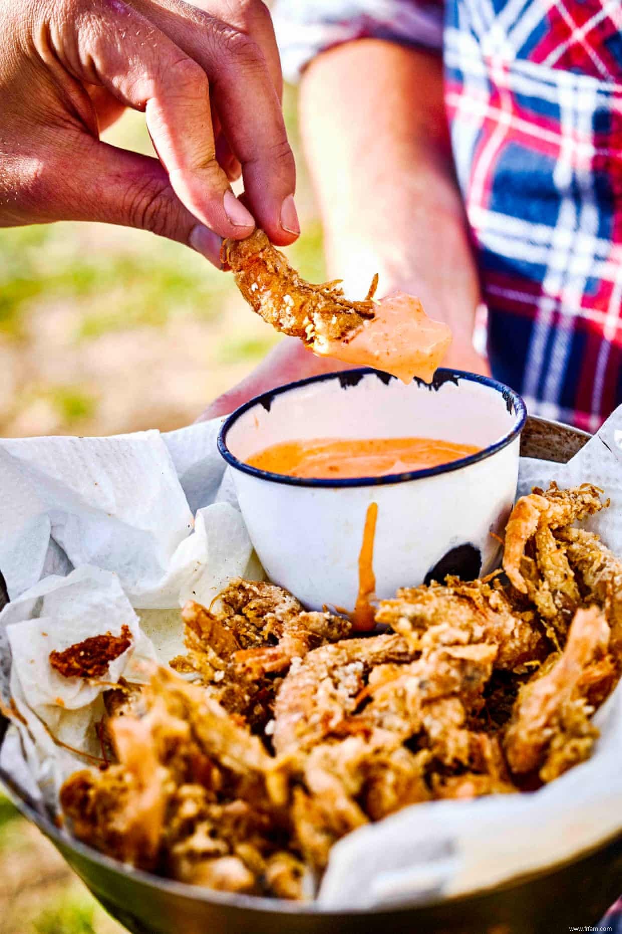 Crevettes de l école de Chin Chin et recettes de dtom kem à tête plate 