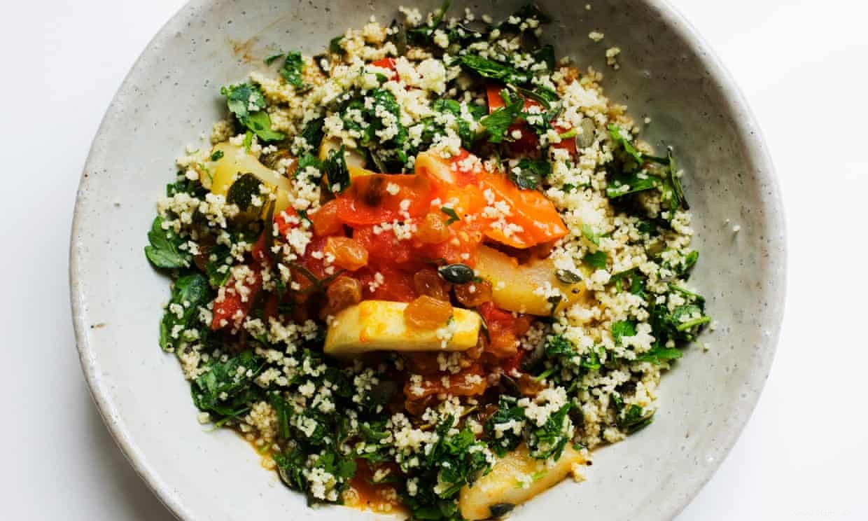 Recette du ragoût de moelle de Nigel Slater, graines de courge et couscous persillé 