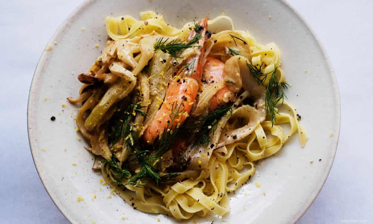 Fettuccine de Nigel Slater au fenouil et aux crevettes 