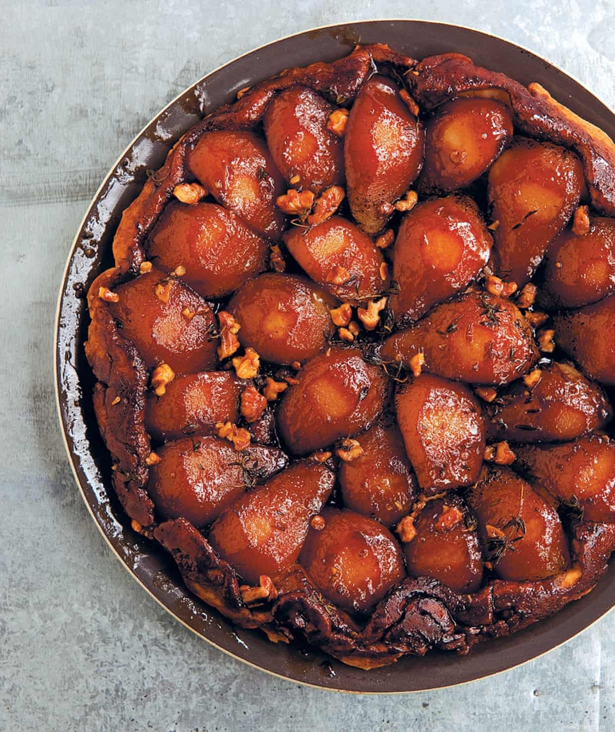 Tarte tatin aux poires et parmesan d Alice Hart et feuilleté au thym 