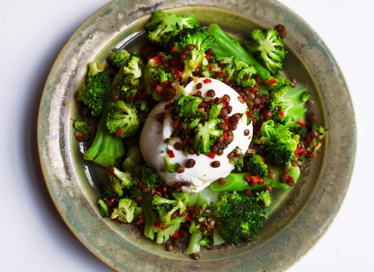 La recette du brocoli, des lentilles et de la burrata de Nigel Slater 