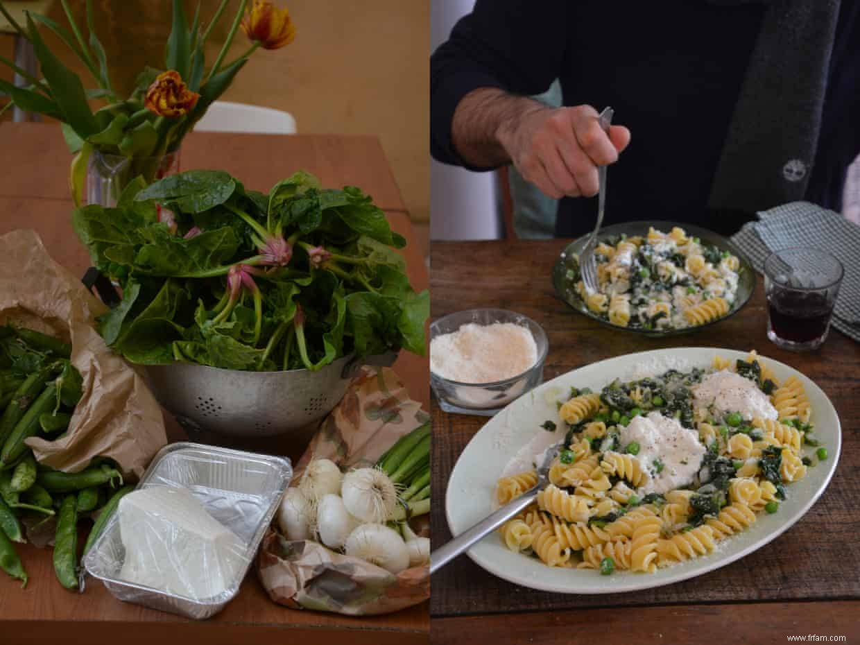 La recette de Rachel Roddy pour les légumes verts et les pâtes de printemps 