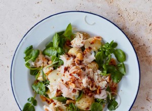 La recette de Thomasina Miers pour la salade de crabe et de pommes de terre nouvelles avec salsa macha 