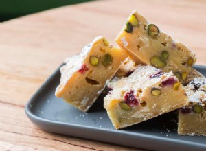 La recette des blondies pistache, chocolat blanc et framboise de Michele Curtis 