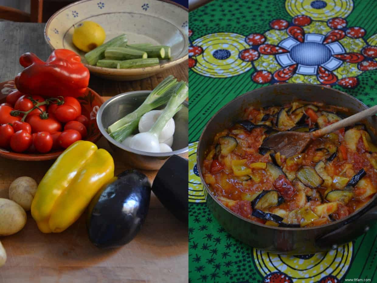 La recette du ragoût de tomates, pommes de terre et aubergines de Rachel Roddy 