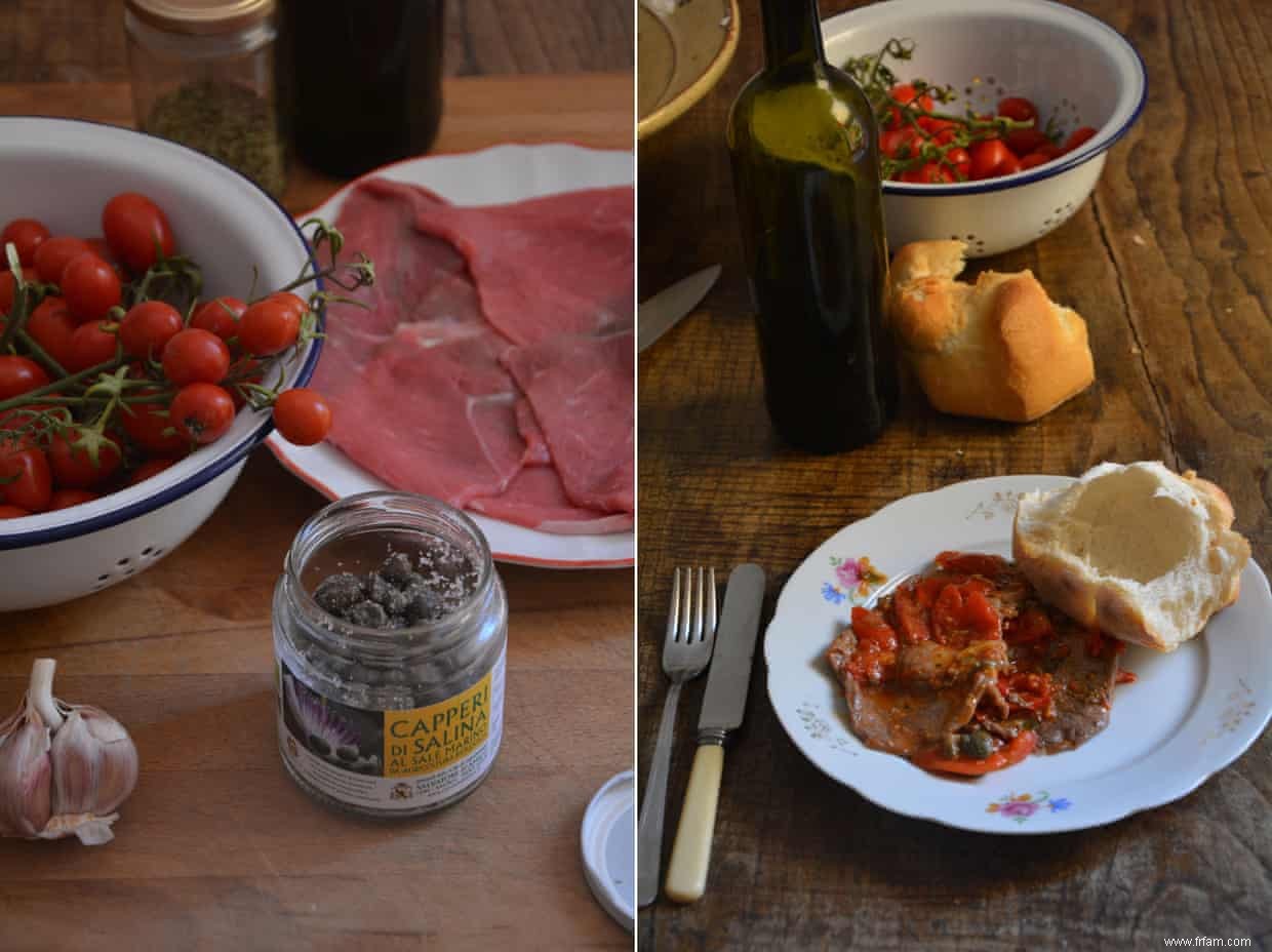 La recette de bœuf aux tomates, câpres et origan de Rachel Roddy 