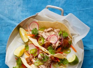 La recette de Thomasina Miers pour les tacos de poitrine de porc avec relish chipotle et tamarin 