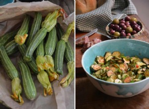 La recette de Rachel Roddy des courgettes marinées à la menthe et à l ail 