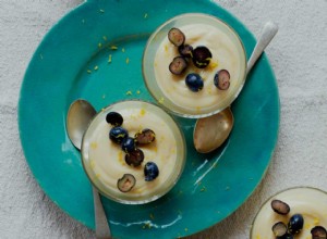 Recette de pudding végétalien au chocolat blanc et au citron de Tamal Ray 