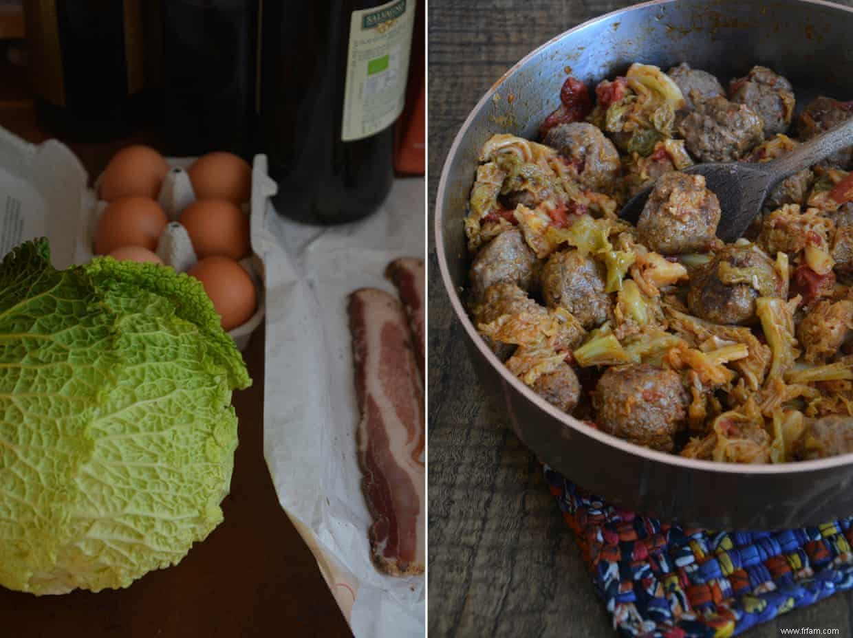 La recette de Rachel Roddy pour les boulettes de viande d hiver au chou 