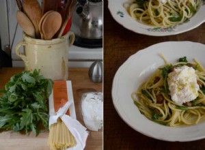 La recette de Rachel Roddy pour les spaghettis à la roquette, aux anchois et à la ricotta 