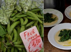 La recette de Rachel Roddy pour la purée de fèves aux légumes verts fanés 