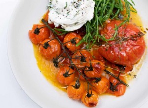 Recette de tomates rôties, fromage fouetté et salicornes de Nigel Slater 