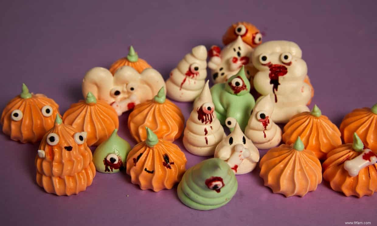 La recette de Kim-Joy pour les meringues fantômes et citrouille d Halloween 