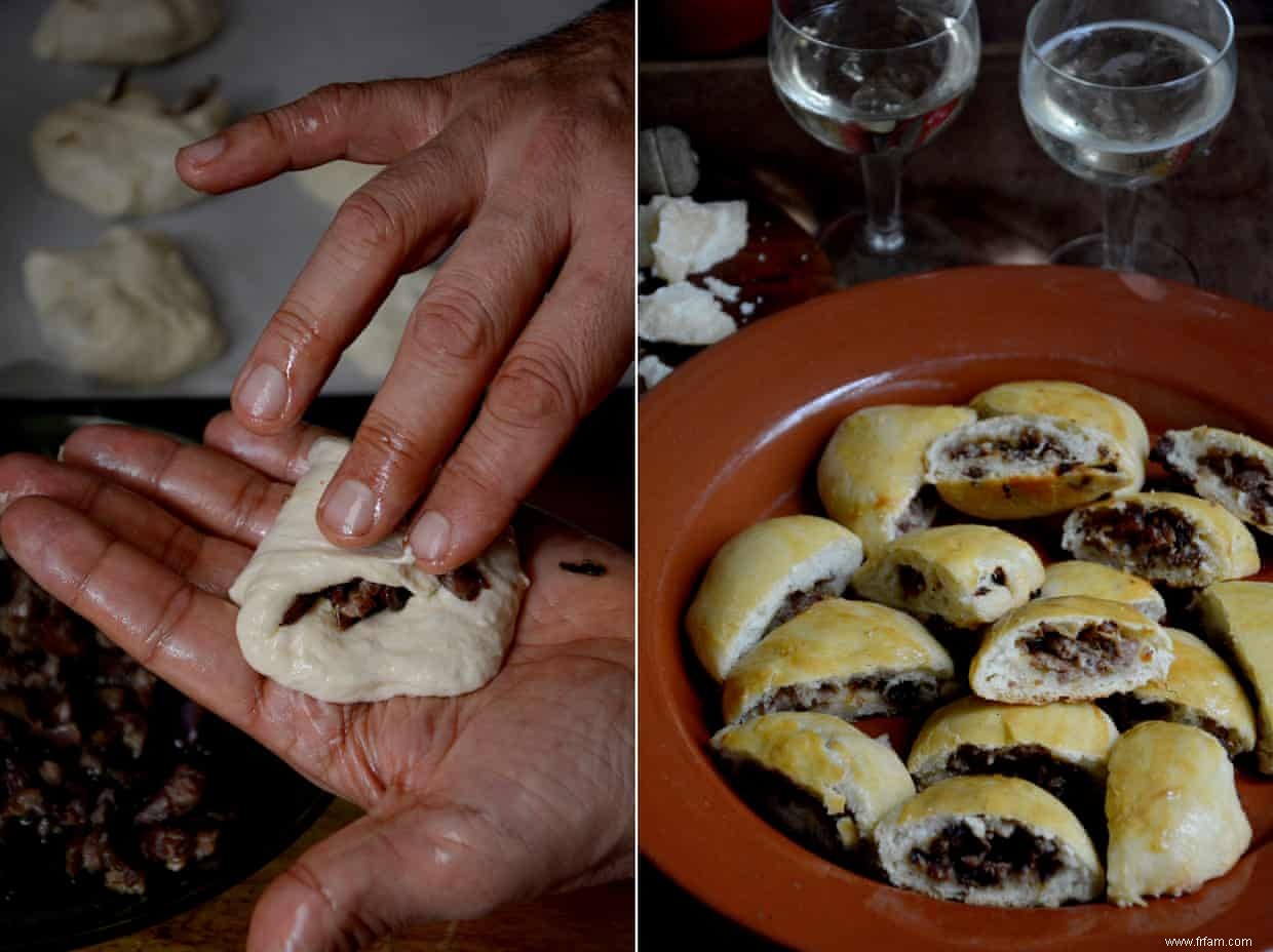 La recette de Rachel Roddy pour les rouleaux de saucisse focaccia 