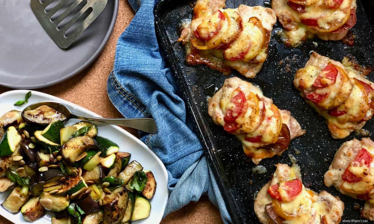 Recette facile en semaine :poulet nu parme avec légumes d été sautés aux anchois 