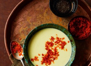 Recette de soupe de pommes de terre et poireaux de Thomasina Miers avec chapelure de  nduja 