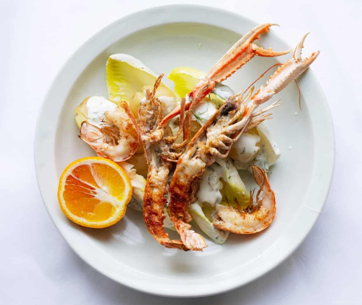 Langoustines de Nigel Slater avec salade de pommes de terre 