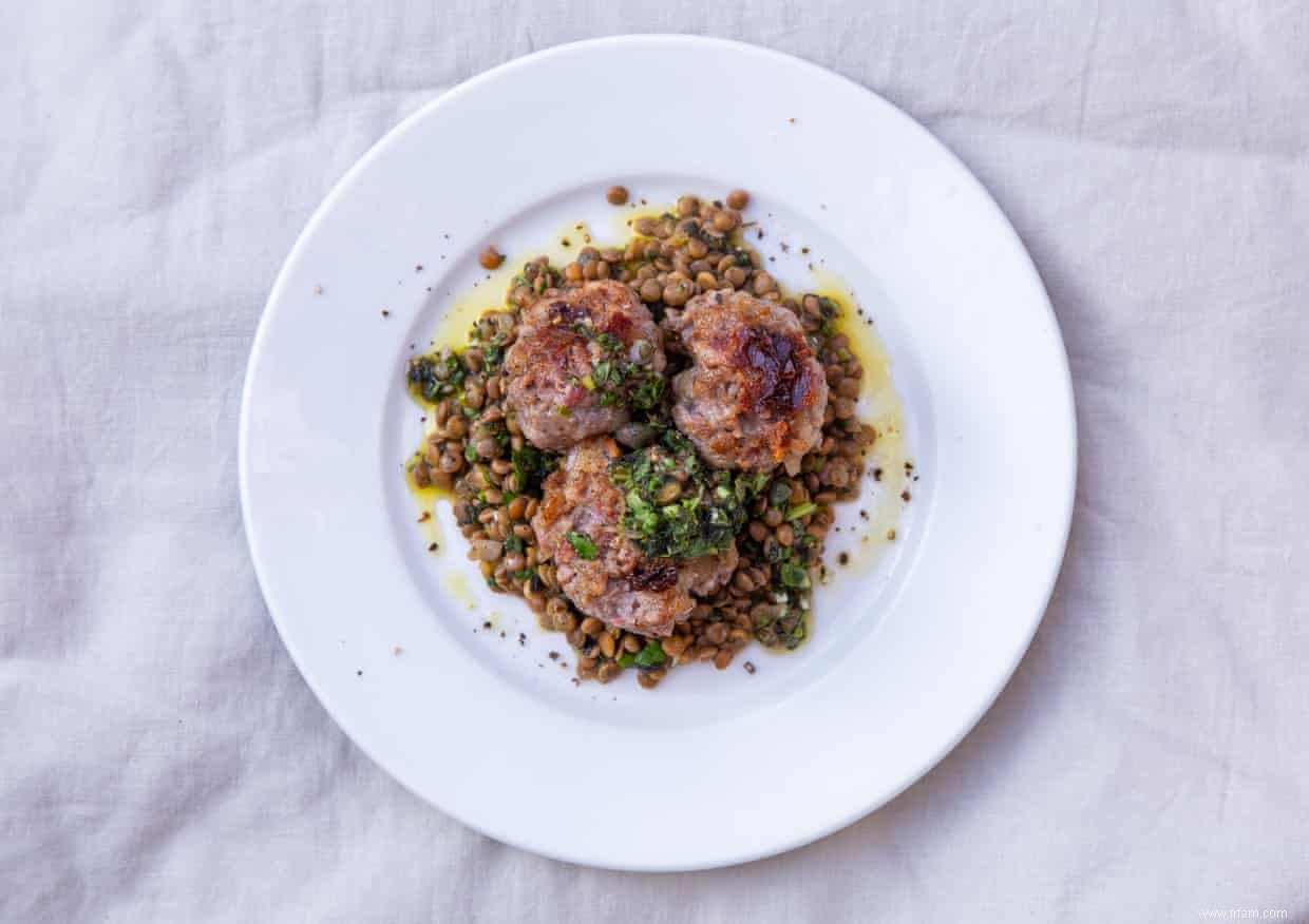 Boulettes de viande de porc cotechino super riches de Tom Hunt - recette 