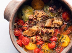 La recette de Nigel Slater pour les tomates au four avec du thon et des borlotti 