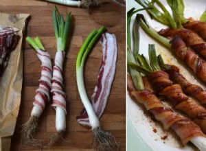 La recette de Rachel Roddy pour les oignons nouveaux carbonisés à la pancetta 