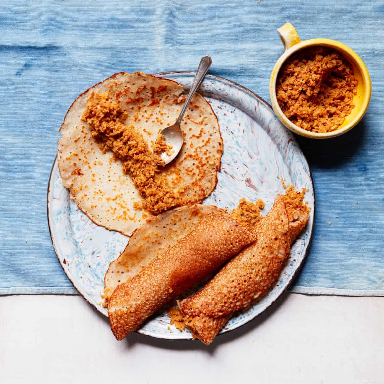 La recette de Tamal Ray pour les crêpes de riz à la noix de coco 