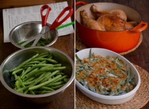 La recette de Rachel Roddy pour les haricots verts à la crème avec du poulet rôti 