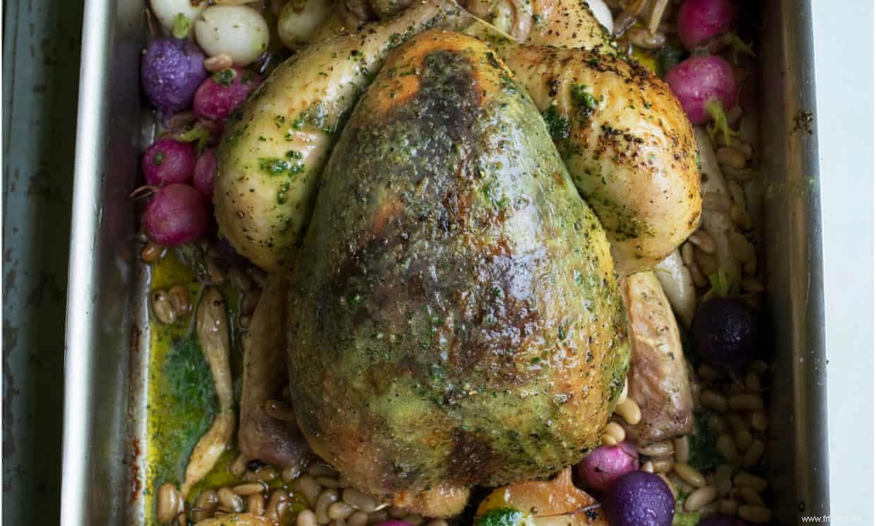 Les recettes de poulet rôti aux légumes d été de Nigel Slater 