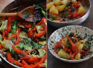 La recette de Rachel Roddy pour les poivrons à la poêle et les pommes de terre 