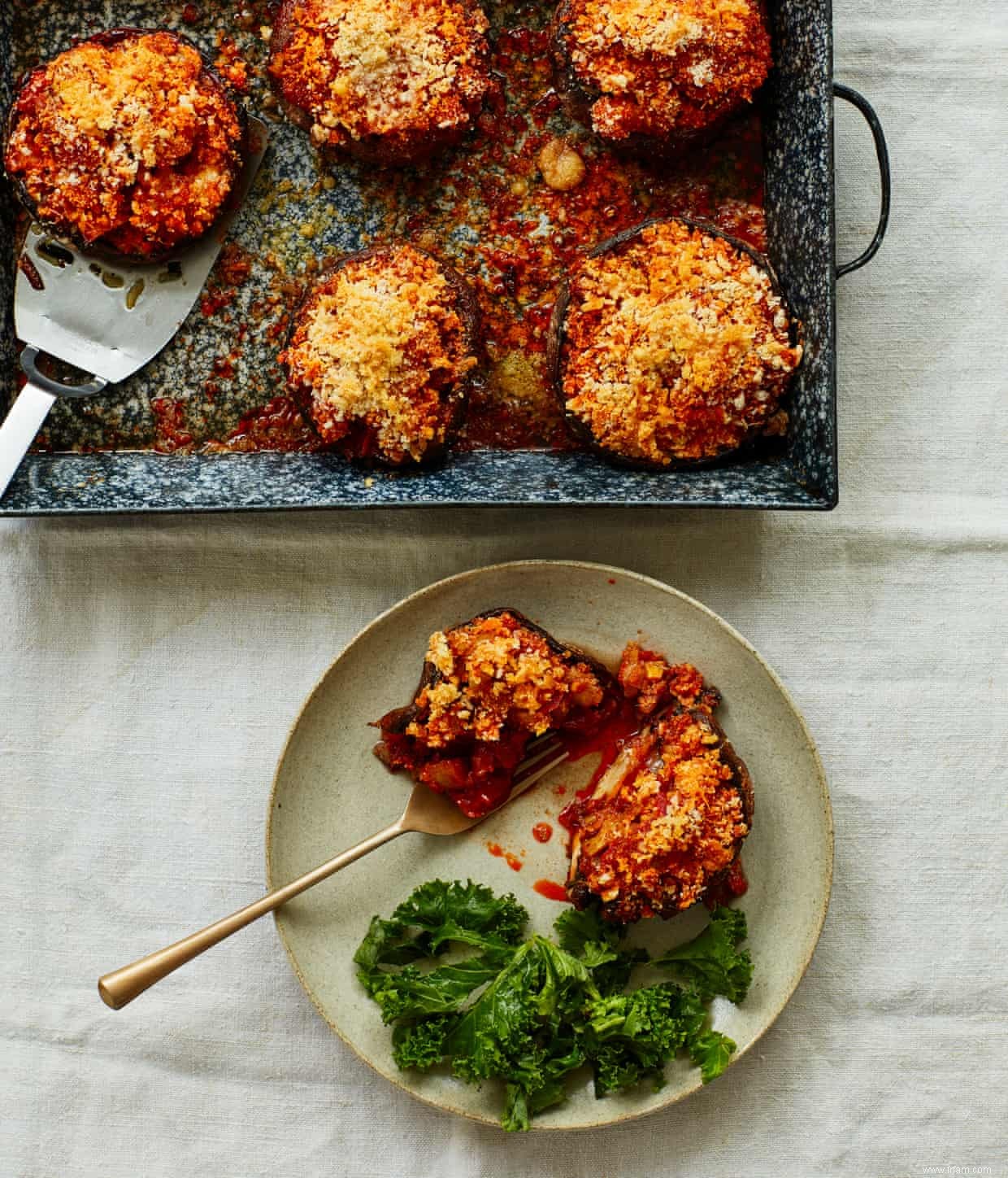 La recette de Thomasina Miers pour les champignons farcis à la  nduja 