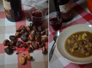 La recette de Rachel Roddy pour la soupe aux châtaignes, champignons et pommes de terre 