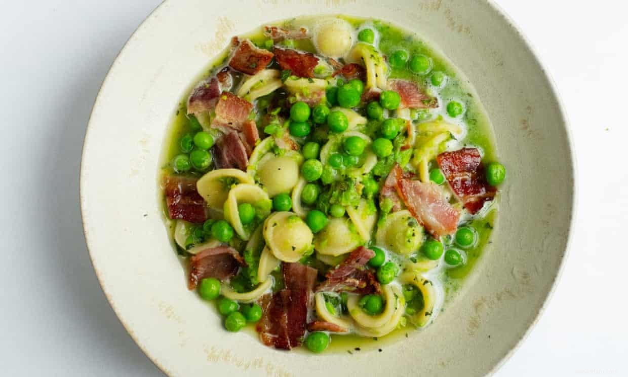 La recette d orecchiette aux petits pois et bacon de Nigel Slater 