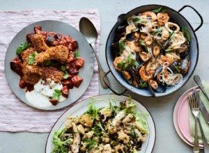 Agneau harissa, nouilles aux fruits de mer et salade de poulet tiède :les recettes salées en 15 minutes de Jane Baxter 