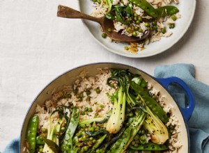 La recette végétalienne de Meera Sodha pour du riz au thé vert avec des légumes à saké 