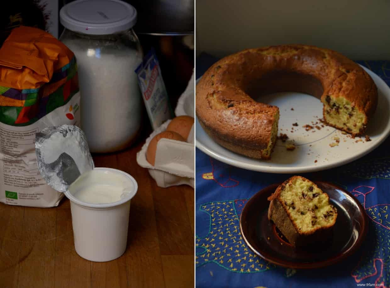 La recette de Rachel Roddy pour le gâteau aux pépites de chocolat et au yaourt 