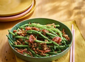 Haricots verts frits à sec avec du porc haché par Andrew Wong 