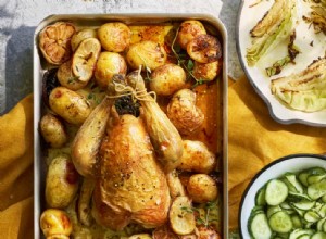 Poulet rôti de Trine Hahnemann avec salade de concombre aigre-douce 