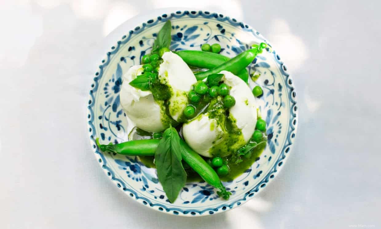 Burrata et petits pois de Nigel Slater 