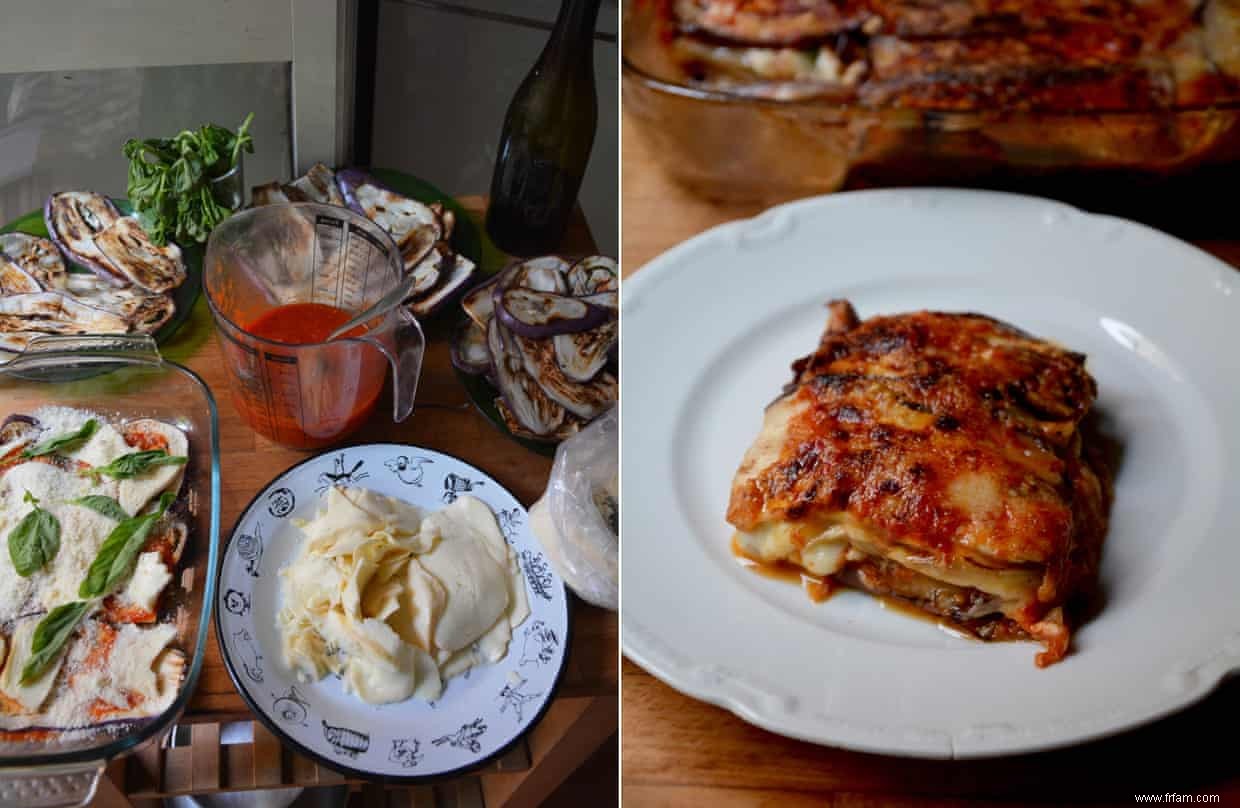 La recette de Rachel Roddy pour la parmigiana  légère  à l aubergine 