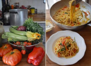 La recette de Rachel Roddy pour les pâtes all ortolana (alias avec beaucoup de légumes) 