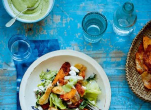 Salade de poulet rôti de Ravinder Bhogal avec croûtons à la graisse de poulet et vinaigrette au tahini vert 