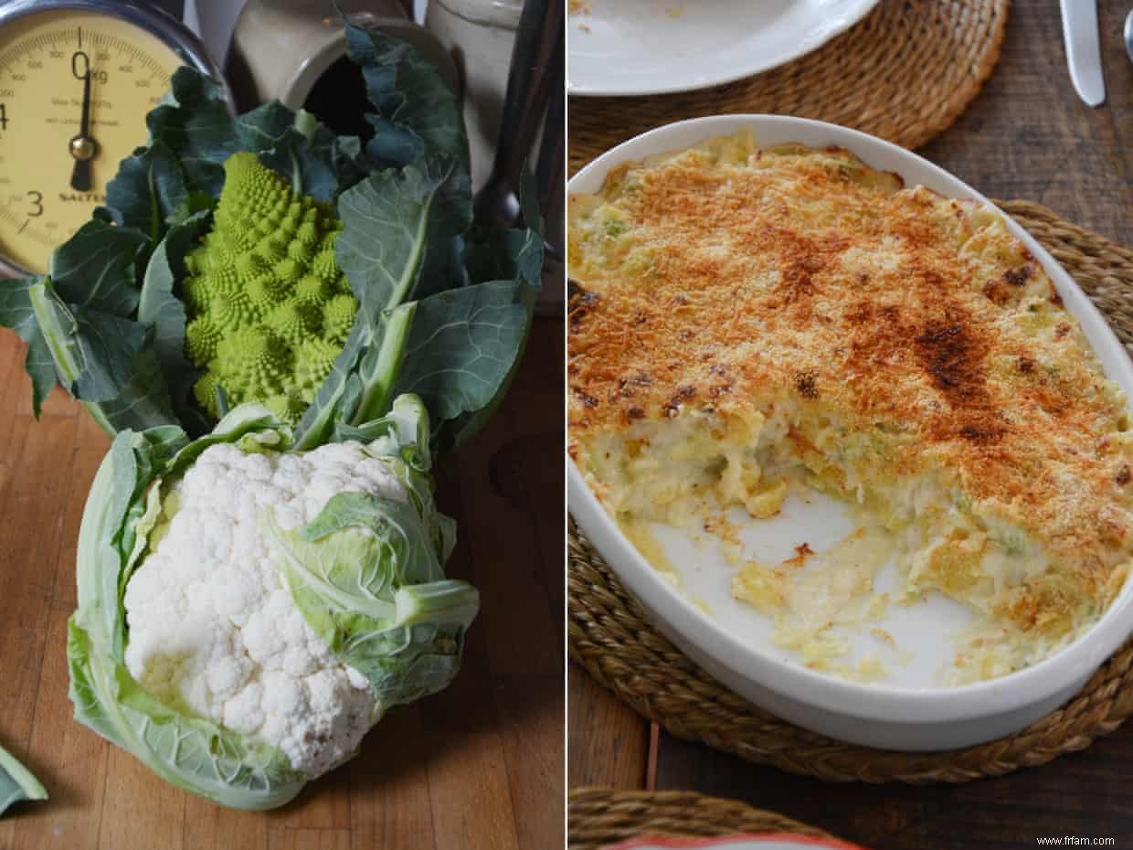 La recette de Rachel Roddy pour la cuisson au chou-fleur et aux pommes de terre 